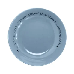 Piatto fondo blu 20 cm stoneware scritta Quotes