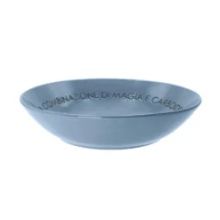 Piatto fondo blu 20 cm stoneware scritta Quotes