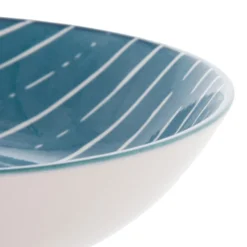 Piatto fondo blu righe bianche porcellana Mix e Match