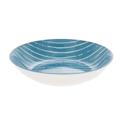 Piatto fondo blu righe bianche porcellana Mix e Match