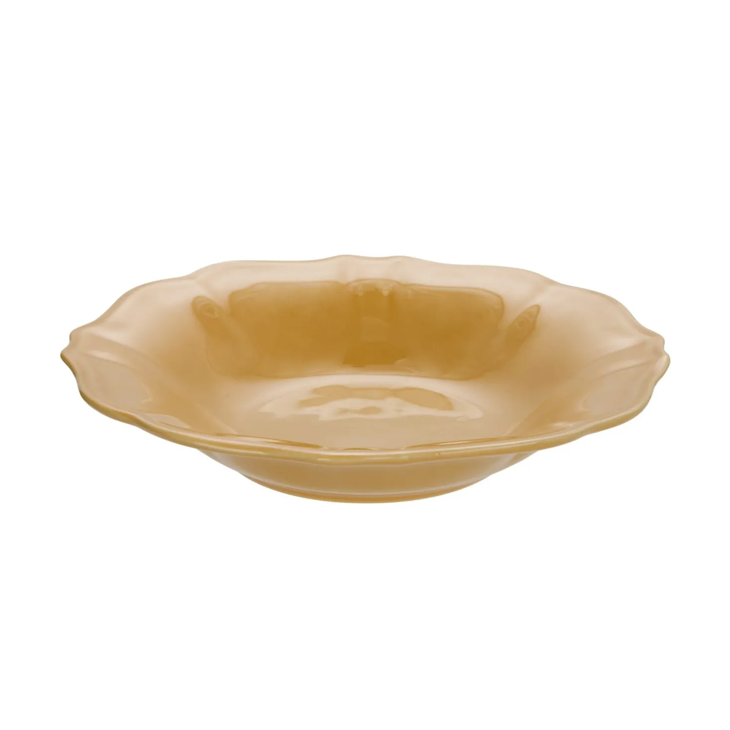 Piatto fondo 22 cm ceramica Baroque ocra