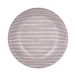 Piatto fondo grigio righe bianche porcellana Mix e Match