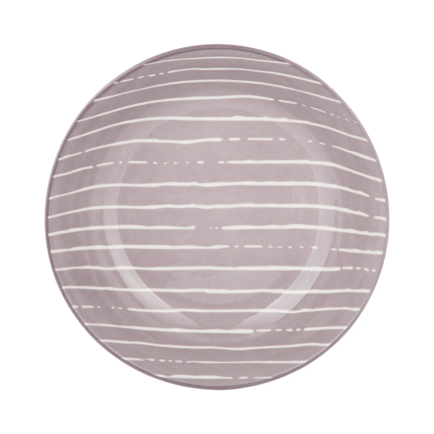 Piatto fondo grigio righe bianche porcellana Mix e Match