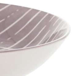 Piatto fondo grigio righe bianche porcellana Mix e Match