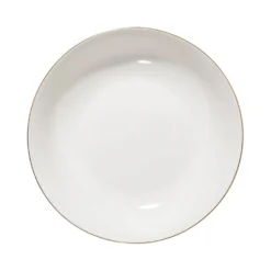 Piatto fondo in porcellana bianca filo oro 20 cm Petit Salon