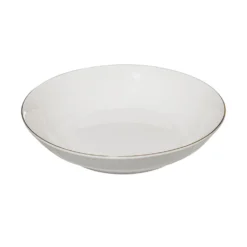 Piatto fondo in porcellana bianca filo oro 20 cm Petit Salon