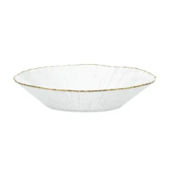 Piatto fondo in vetro bordo oro 20 cm
