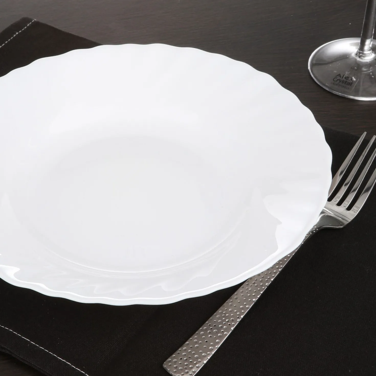 Piatto fondo Prima, in vetro temperato, da 23 cm