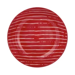 Piatto fondo rosso righe bianche porcellana Mix e Match