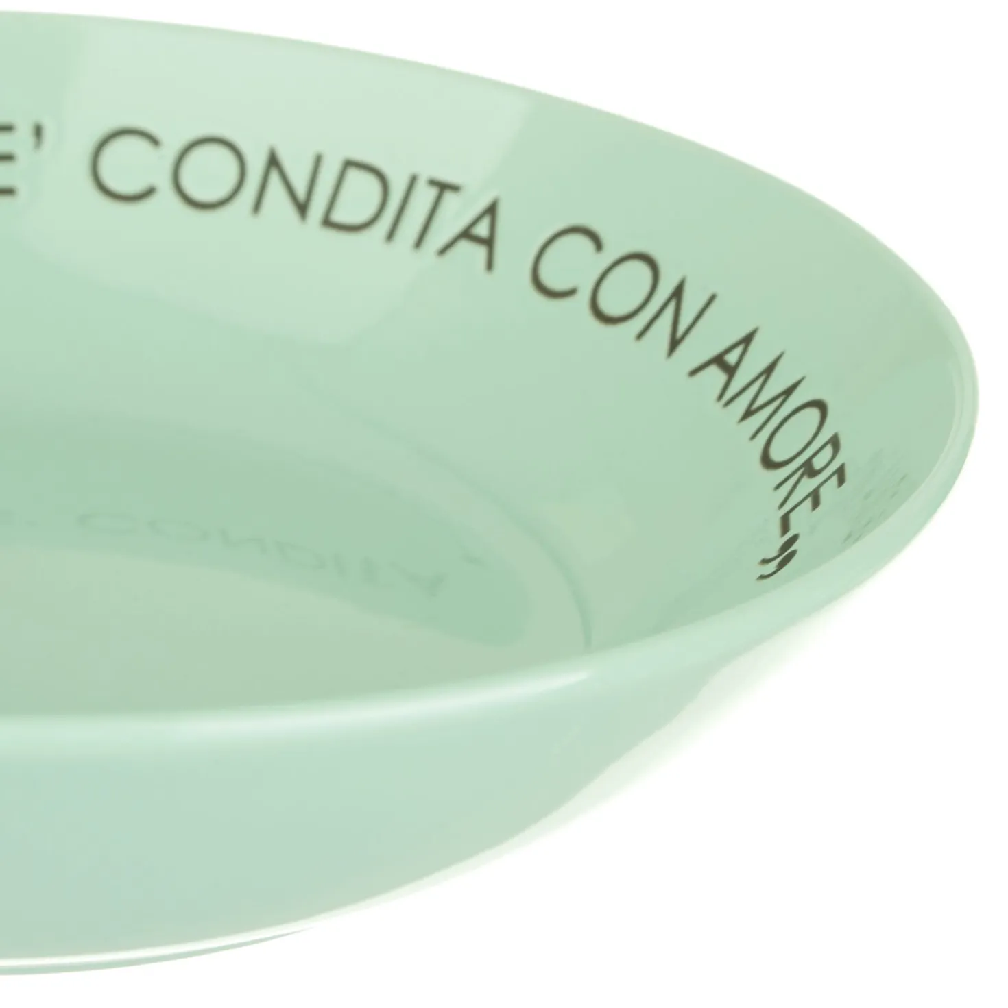 Piatto fondo salvia con scritta 20 cm in stoneware