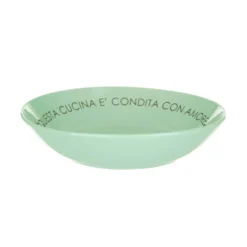 Piatto fondo salvia con scritta 20 cm in stoneware