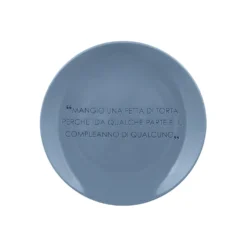 Piatto frutta blu 19 cm stoneware scritta Quotes
