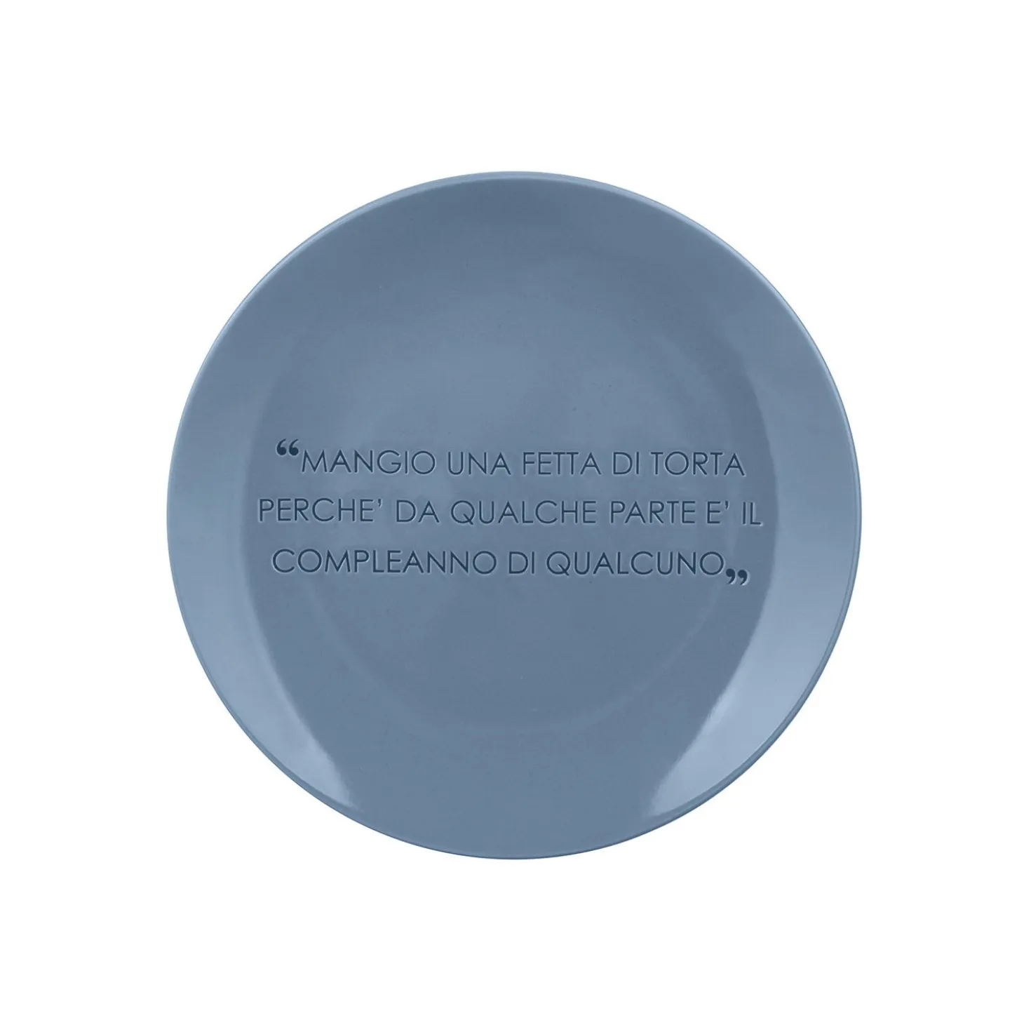 Piatto frutta blu 19 cm stoneware scritta Quotes