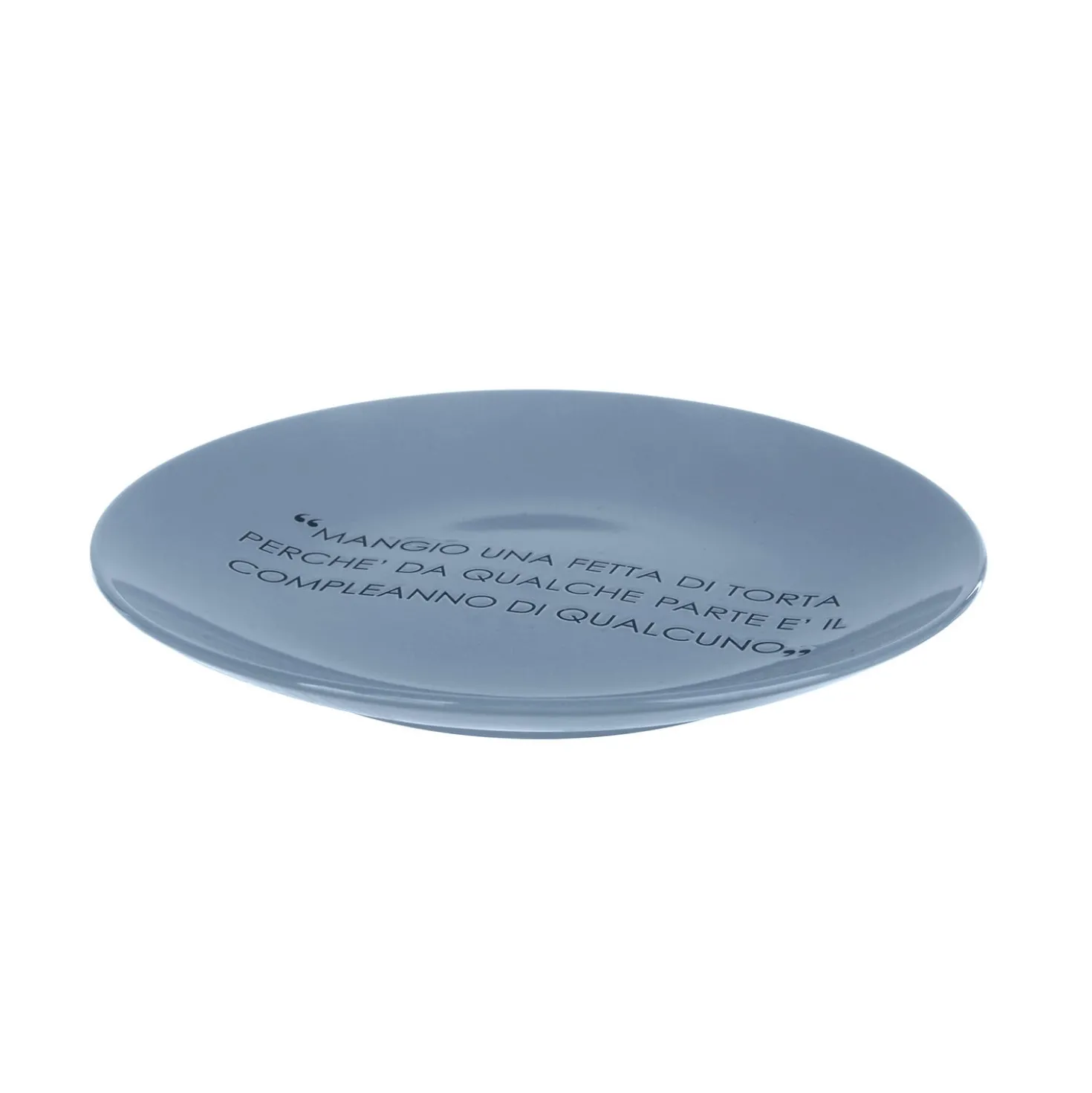 Piatto frutta blu 19 cm stoneware scritta Quotes