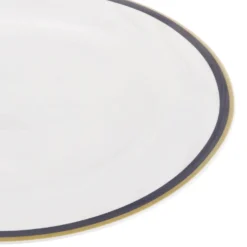 Piatto frutta con filo blu e oro in new bone china, da 20 cm