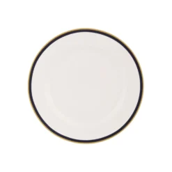Piatto frutta con filo blu e oro in new bone china, da 20 cm