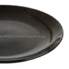 Piatto frutta nero con scritta 19,5 cm in stoneware