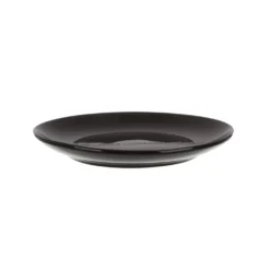 Piatto frutta nero con scritta 19,5 cm in stoneware