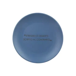 Piatto frutta ottanio 19 cm stoneware scritta Quotes