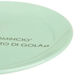 Piatto frutta salvia con scritta 19,5 cm in stoneware