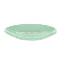 Piatto frutta salvia con scritta 19,5 cm in stoneware