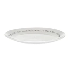 Piatto piano bianco con scritta 27 cm in stoneware