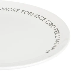 Piatto piano bianco con scritta 27 cm in stoneware