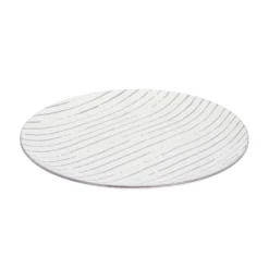 Piatto piano bianco righe grigie porcellana Mix e Match