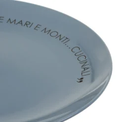 Piatto piano blu 27 cm stoneware scritta Quotes