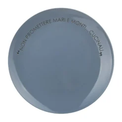 Piatto piano blu 27 cm stoneware scritta Quotes