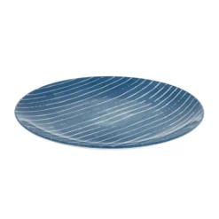 Piatto piano blu righe bianche porcellana Mix e Match