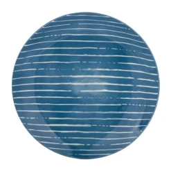 Piatto piano blu righe bianche porcellana Mix e Match