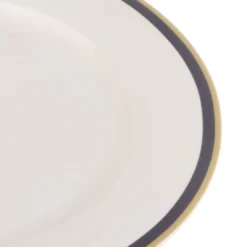Piatto piano con filo blu e oro in new bone china, da 26 cm
