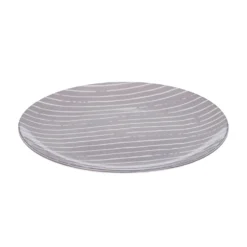 Piatto piano grigio righe bianche porcellana Mix e Match