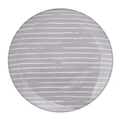 Piatto piano grigio righe bianche porcellana Mix e Match
