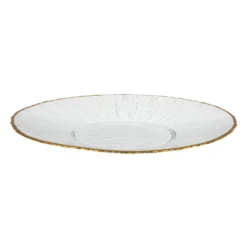 Piatto piano in vetro bordo oro 28 cm