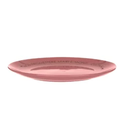 Piatto piano malva con scritta 27 cm in stoneware