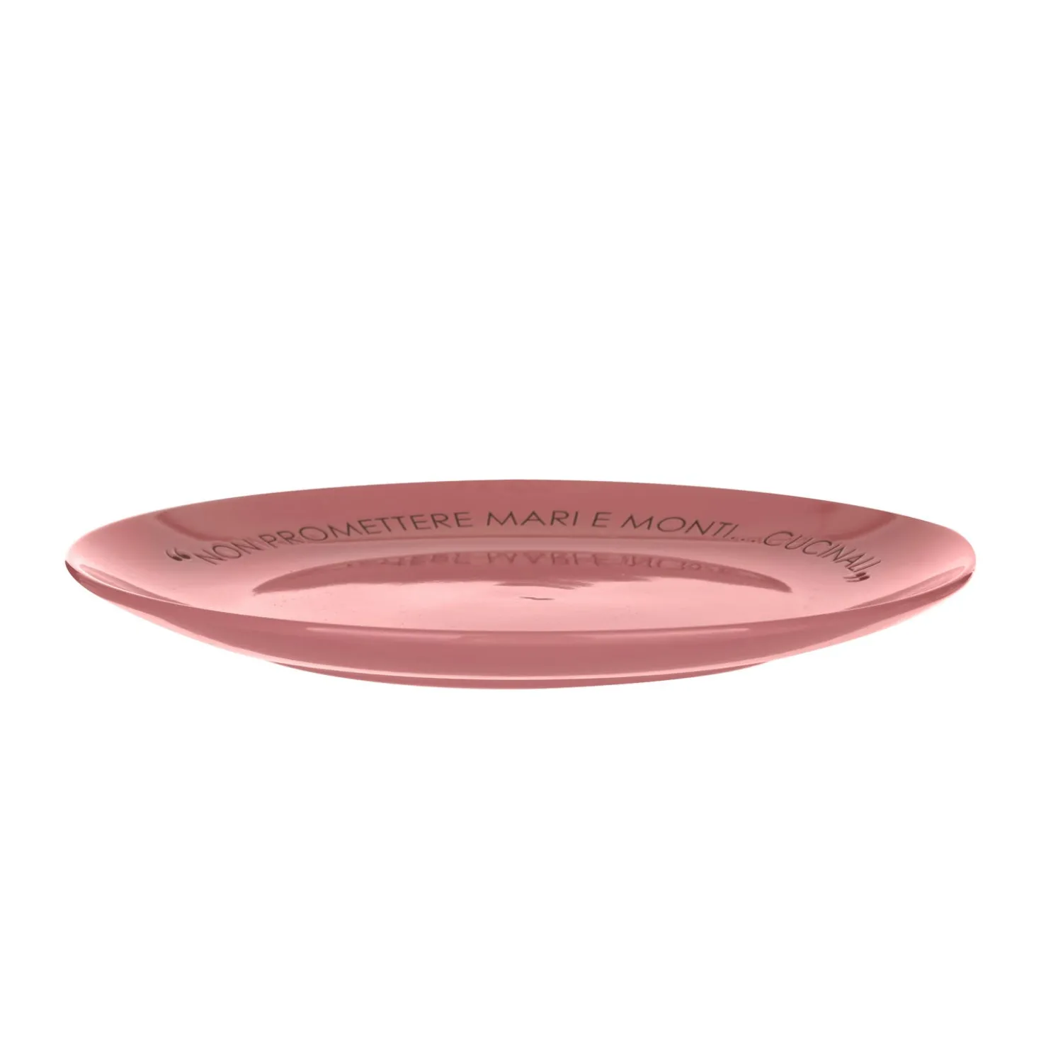 Piatto piano malva con scritta 27 cm in stoneware