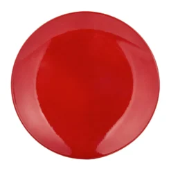 Piatto piano rosso porcellana Mix e Match
