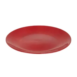 Piatto piano rosso porcellana Mix e Match
