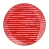 Piatto piano rosso righe bianche porcellana Mix e Match