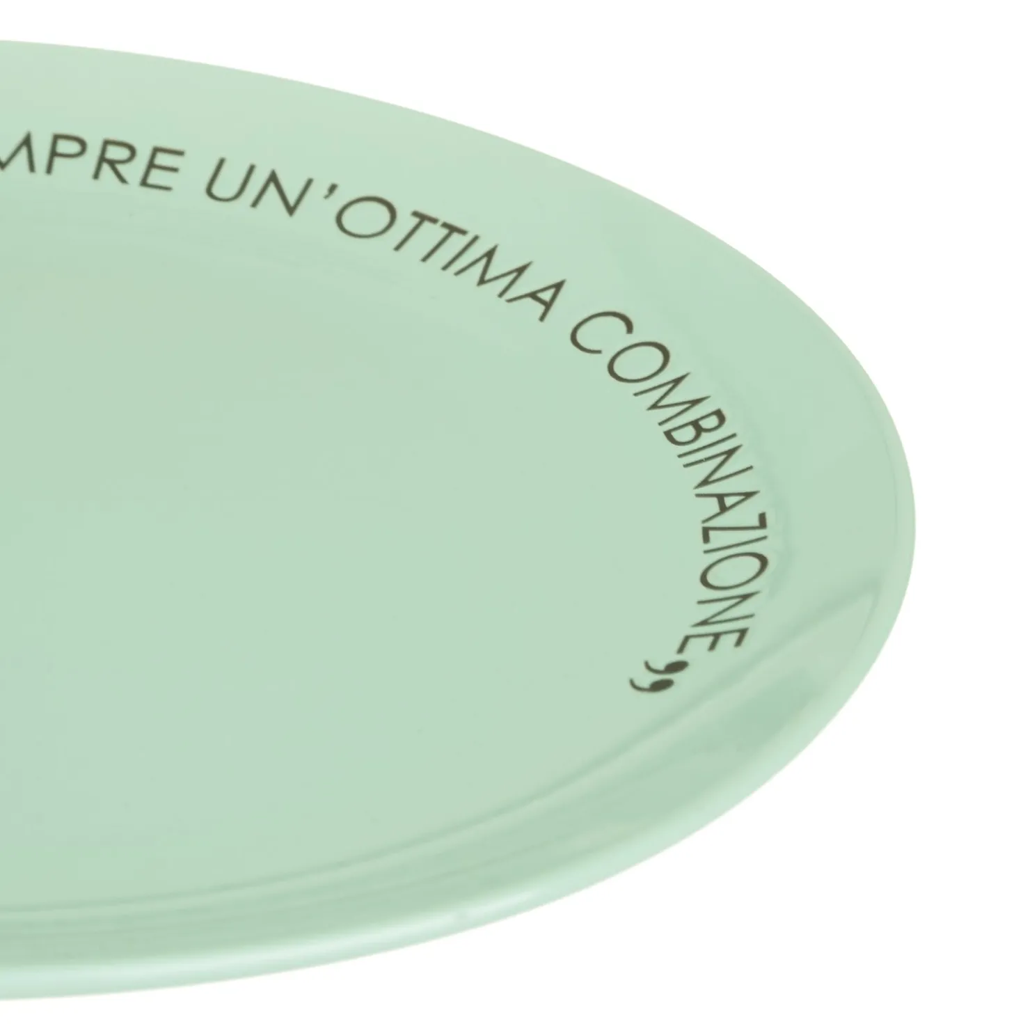 Piatto piano salvia con scritta 27 cm in stoneware