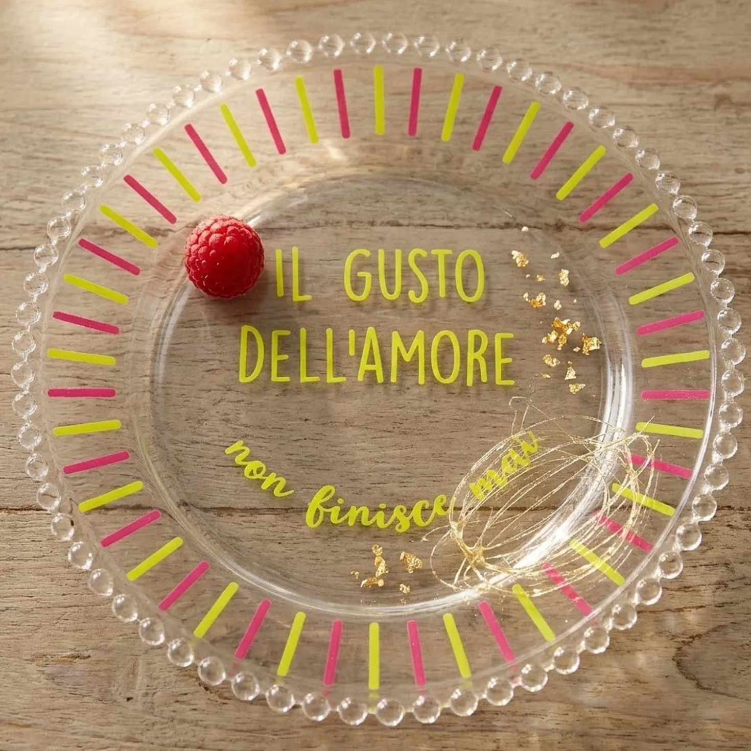 Piatto piano vetro Il gusto dell'amore Color Bloom