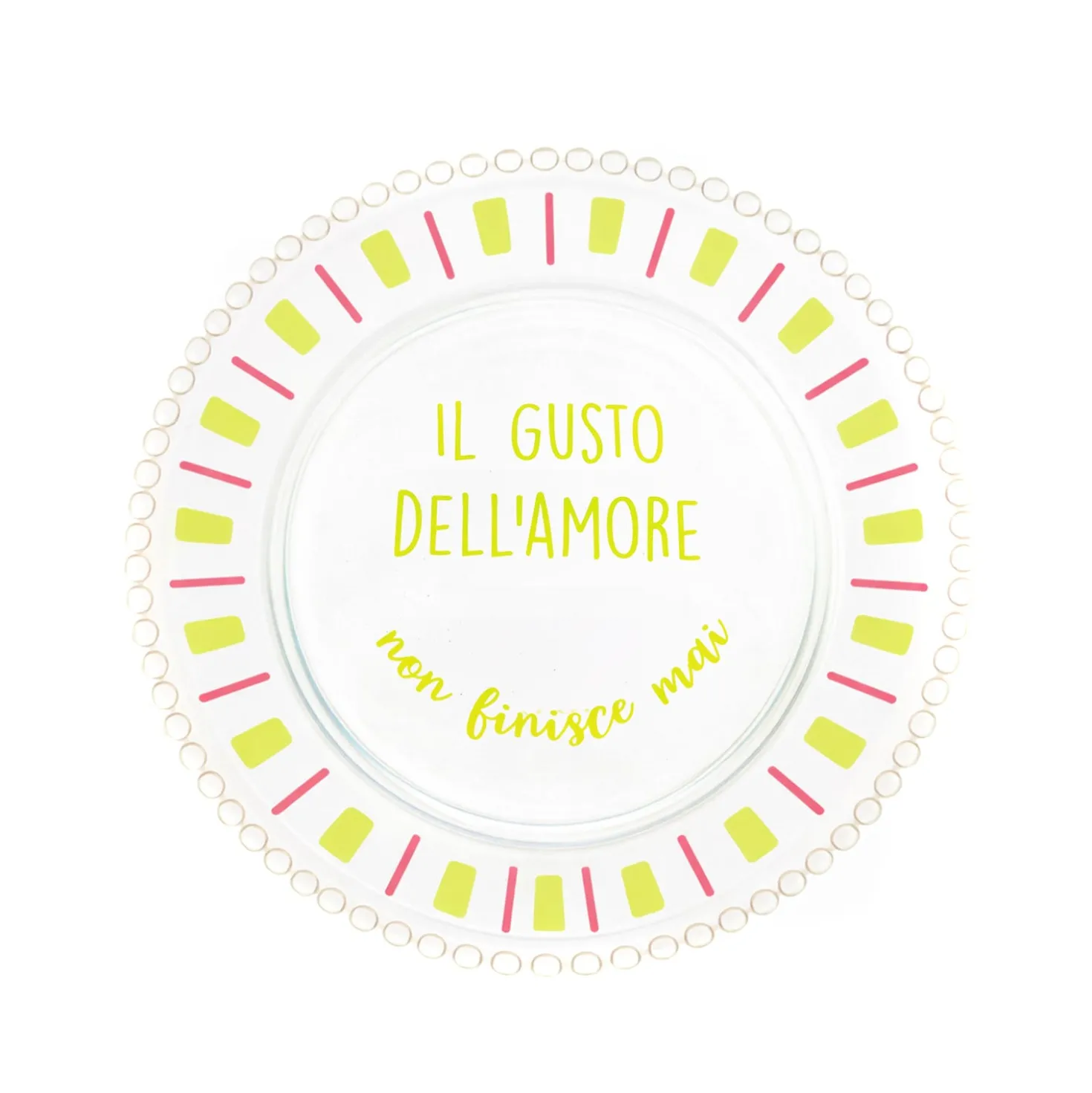 Piatto piano vetro Il gusto dell'amore Color Bloom