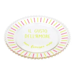 Piatto piano vetro Il gusto dell'amore Color Bloom