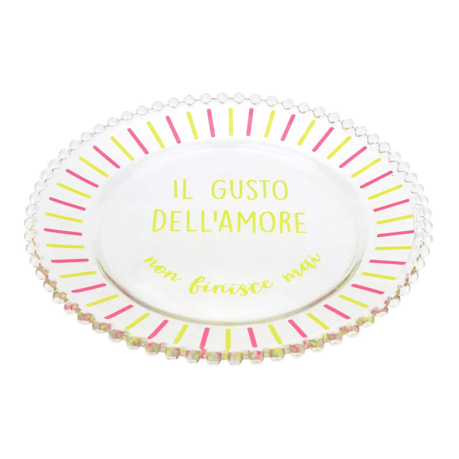 Piatto piano vetro Il gusto dell'amore Color Bloom