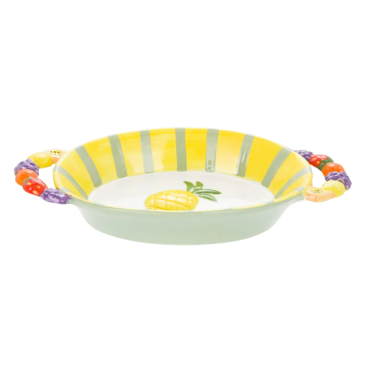 Piatto portata con manici ananas Florafruit ceramica
