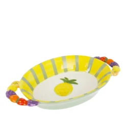Piatto portata con manici ananas Florafruit ceramica