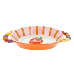 Piatto portata con manici fragola Florafruit ceramica