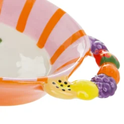 Piatto portata con manici fragola Florafruit ceramica